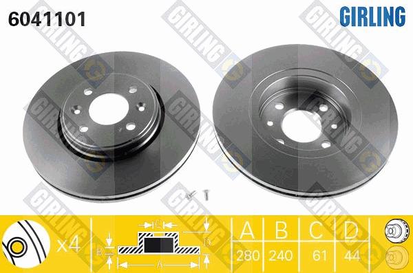 Girling 6041101 - Bremžu diski www.autospares.lv