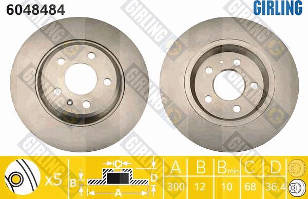 Girling 6048484 - Тормозной диск www.autospares.lv