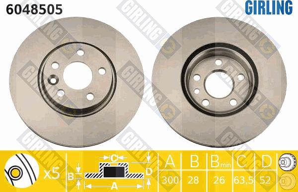 Girling 6048505 - Brake Disc www.autospares.lv