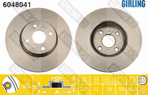 Girling 6048041 - Bremžu diski www.autospares.lv