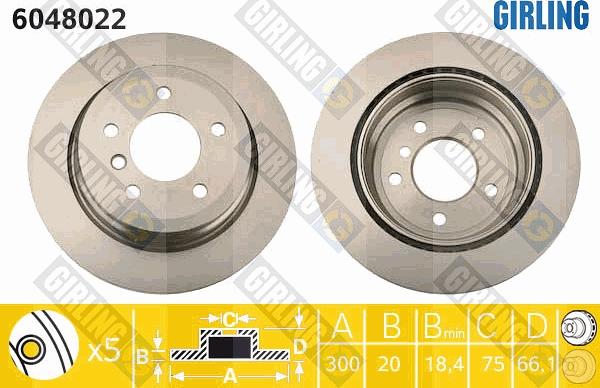 Girling 6048022 - Bremžu diski autospares.lv