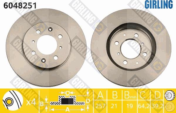 Girling 6048251 - Brake Disc www.autospares.lv