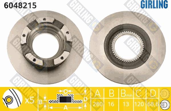 Girling 6048215 - Brake Disc www.autospares.lv