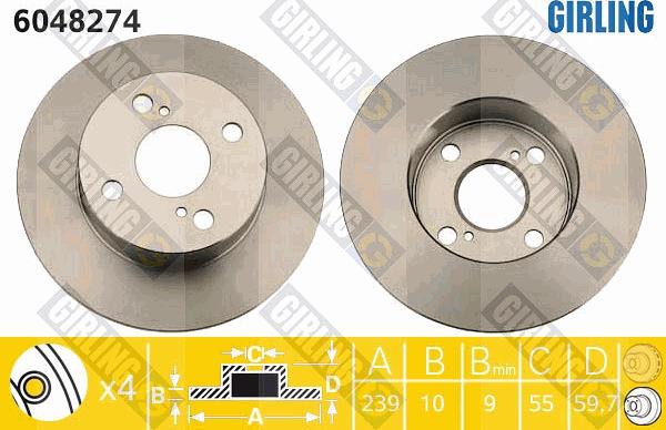 Girling 6048274 - Bremžu diski autospares.lv