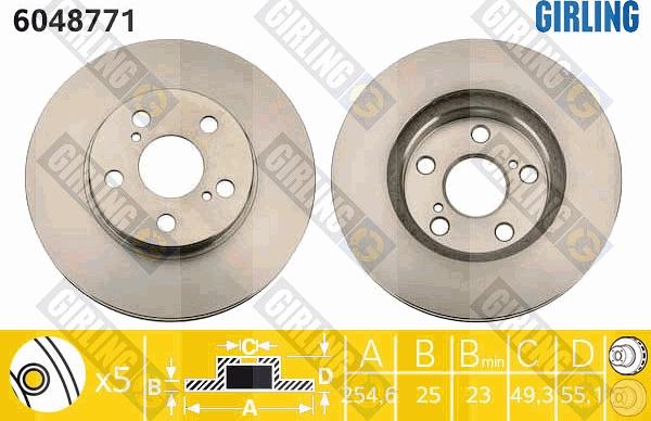 Girling 6048771 - Bremžu diski autospares.lv