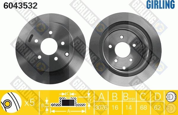 Girling 6043532 - Bremžu diski www.autospares.lv