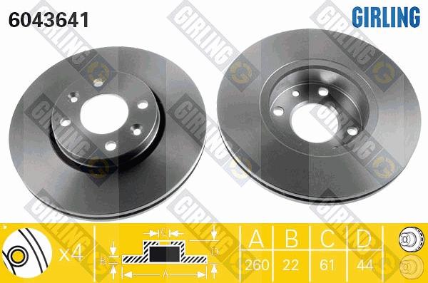 Girling 6043641 - Bremžu diski autospares.lv