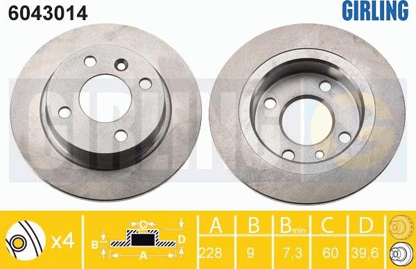 Girling 6043014 - Bremžu diski autospares.lv