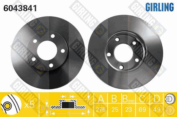 Girling 6043841 - Brake Disc www.autospares.lv