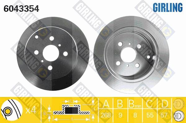 Girling 6043354 - Brake Disc www.autospares.lv