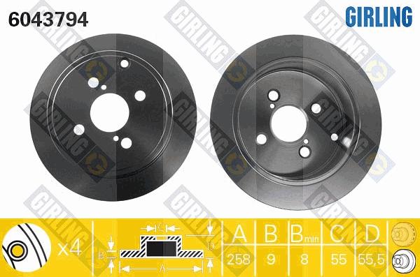 Girling 6043794 - Bremžu diski autospares.lv