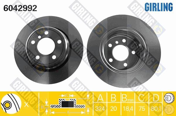 Girling 6042992 - Bremžu diski autospares.lv