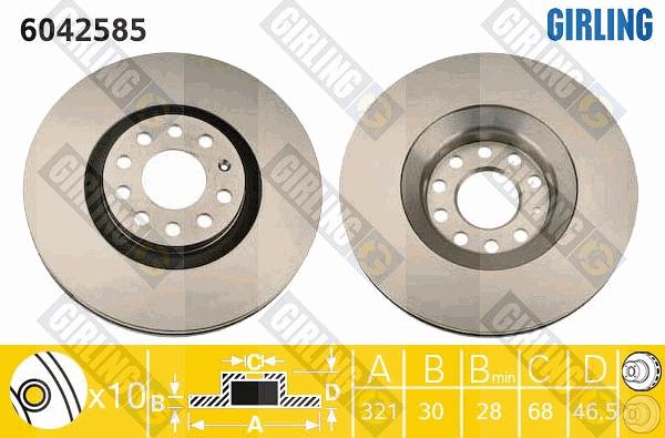 Girling 6042585 - Bremžu diski autospares.lv