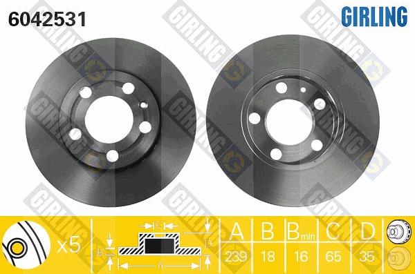 Girling 6042531 - Brake Disc www.autospares.lv