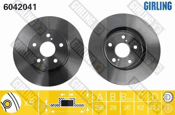 Girling 6042041 - Тормозной диск www.autospares.lv