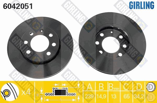 Girling 6042051 - Bremžu diski autospares.lv