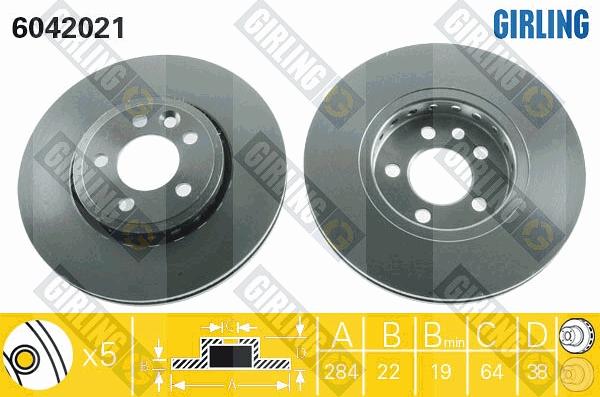 Girling 6042021 - Bremžu diski autospares.lv