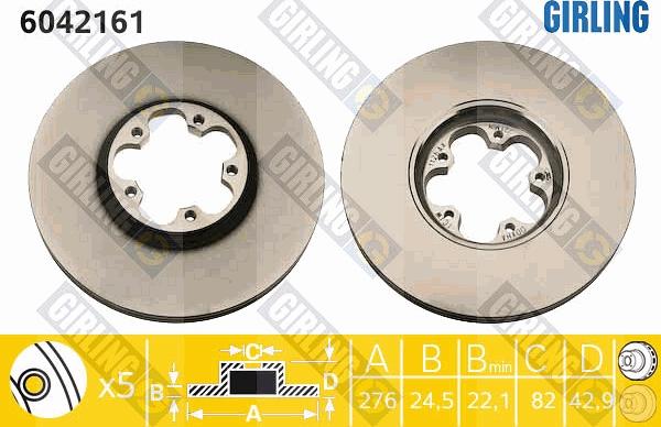 Girling 6042161 - Bremžu diski autospares.lv