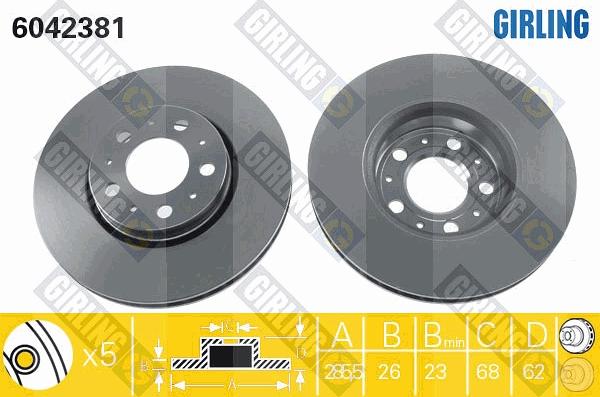 Girling 6042381 - Bremžu diski www.autospares.lv