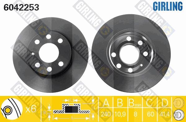 Girling 6042253 - Bremžu diski autospares.lv