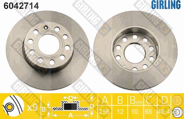 Girling 6042714 - Тормозной диск www.autospares.lv