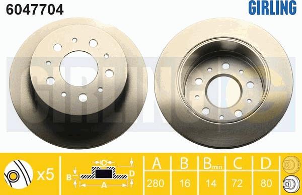 Girling 6047704 - Brake Disc www.autospares.lv