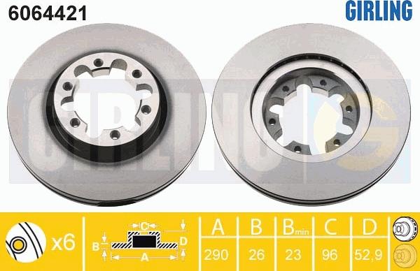 Girling 6064421 - Bremžu diski autospares.lv