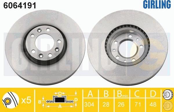 Girling 6064191 - Bremžu diski autospares.lv