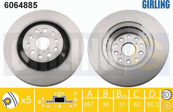 Girling 6064885 - Bremžu diski autospares.lv