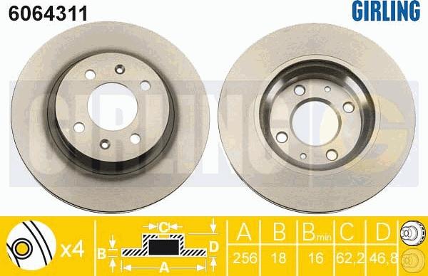 Girling 6064311 - Bremžu diski www.autospares.lv