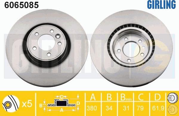 Girling 6065085 - Bremžu diski www.autospares.lv