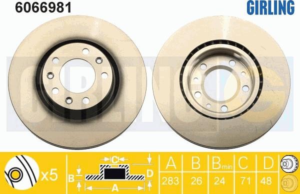 Girling 6066981 - Bremžu diski autospares.lv