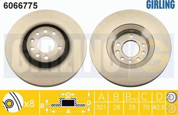 Girling 6066775 - Bremžu diski autospares.lv