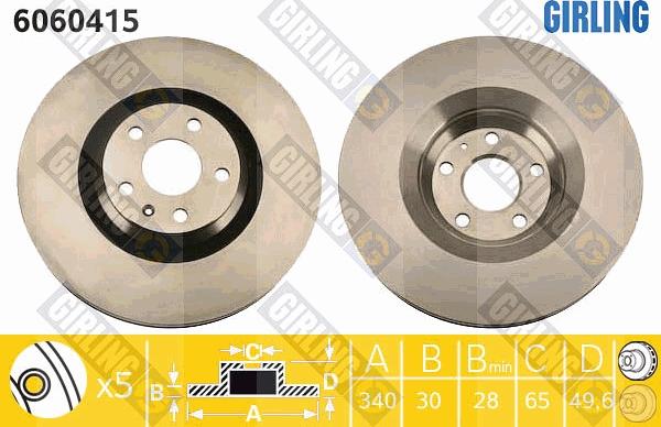 Girling 6060415 - Bremžu diski www.autospares.lv