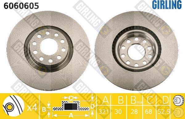 Girling 6060605 - Bremžu diski autospares.lv