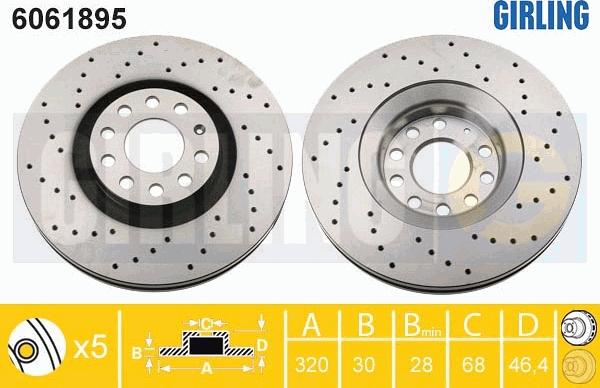 Girling 6061895 - Bremžu diski autospares.lv