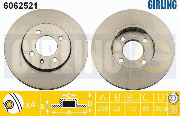 Girling 6062521 - Brake Disc www.autospares.lv