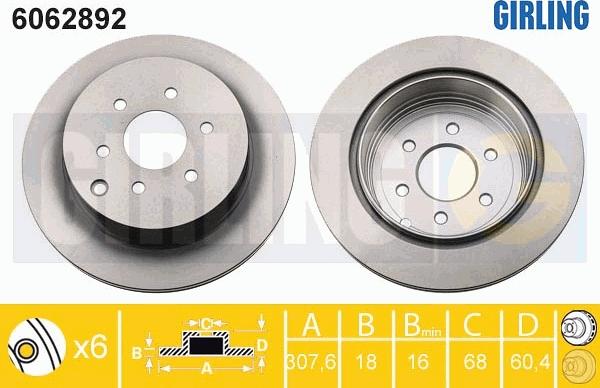 Girling 6062892 - Bremžu diski autospares.lv