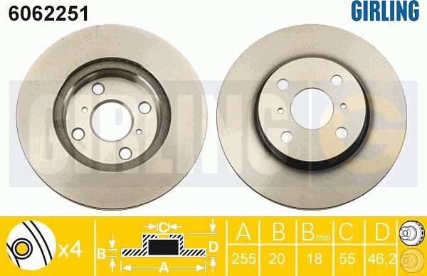 Girling 6062251 - Bremžu diski autospares.lv