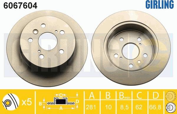 Girling 6067604 - Bremžu diski autospares.lv