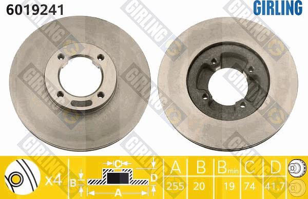 Girling 6019241 - Bremžu diski autospares.lv