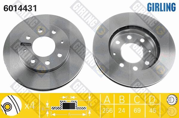 Girling 6014431 - Тормозной диск www.autospares.lv