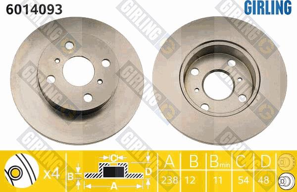 Girling 6014093 - Bremžu diski autospares.lv