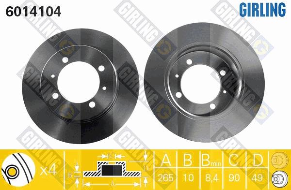 Girling 6014104 - Bremžu diski autospares.lv