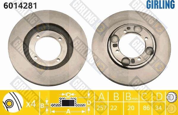 Girling 6014281 - Bremžu diski www.autospares.lv