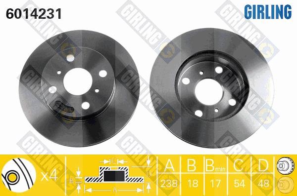 Girling 6014231 - Bremžu diski autospares.lv