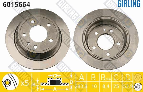 Girling 6015664 - Bremžu diski autospares.lv