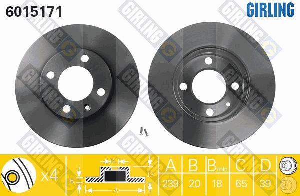 Girling 6015171 - Brake Disc www.autospares.lv