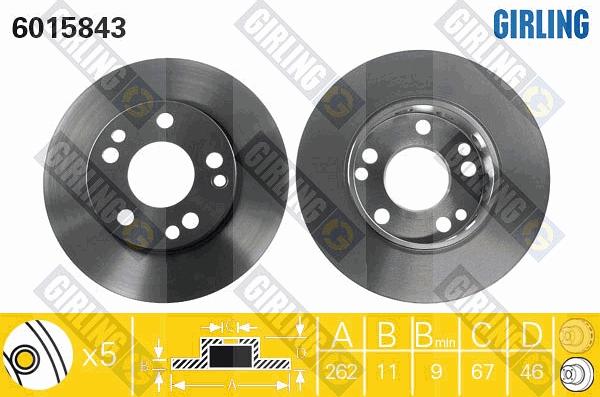 Girling 6015843 - Bremžu diski autospares.lv