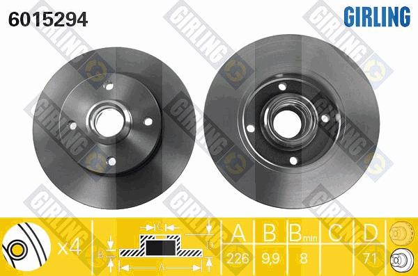 Girling 6015294 - Bremžu diski autospares.lv